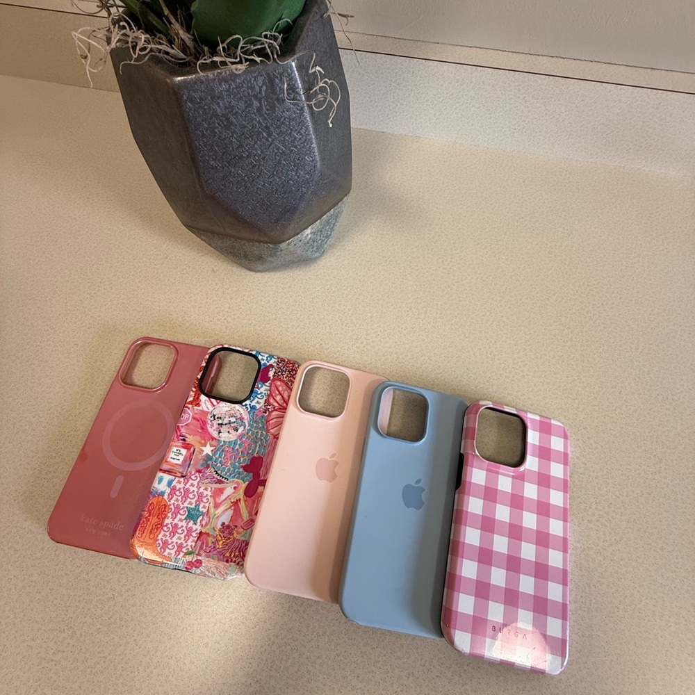 iPhone 14 Pro Max Cases - Assorted Pink & Blue, Solid, Patterned & Gingham